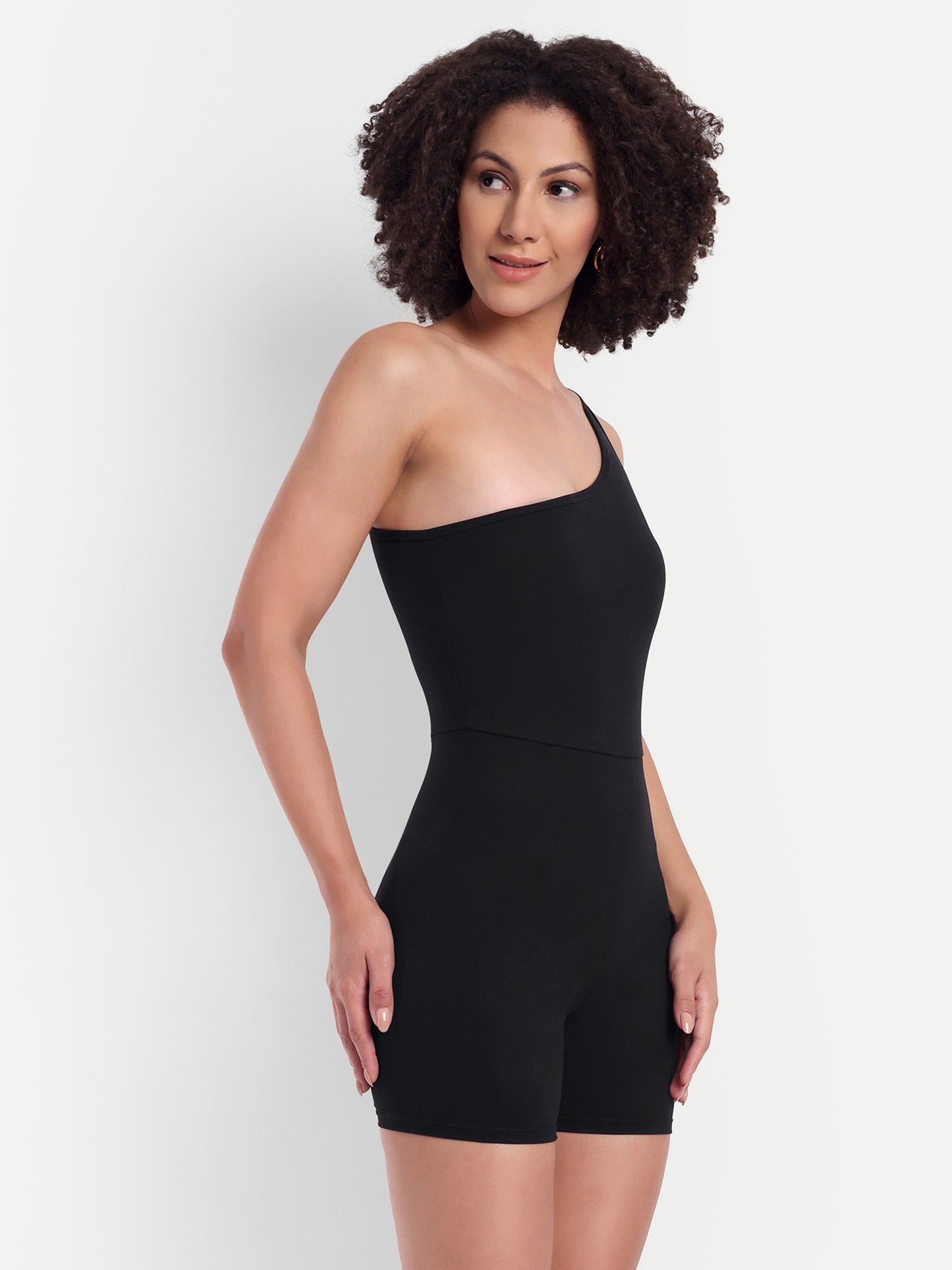 Elle Thigh Length Swimsuit in black with Sarong