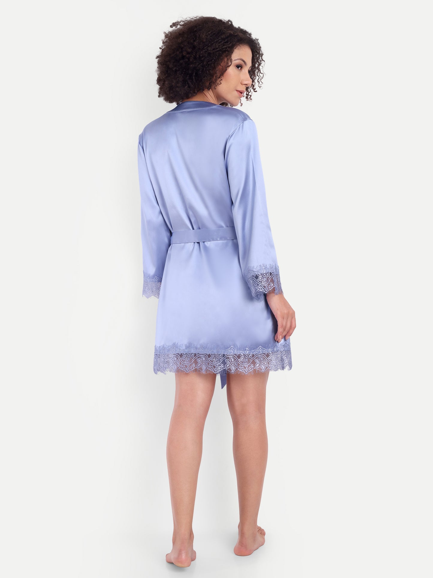 Verse Kimono-Dress Sleep Set in periwinkle