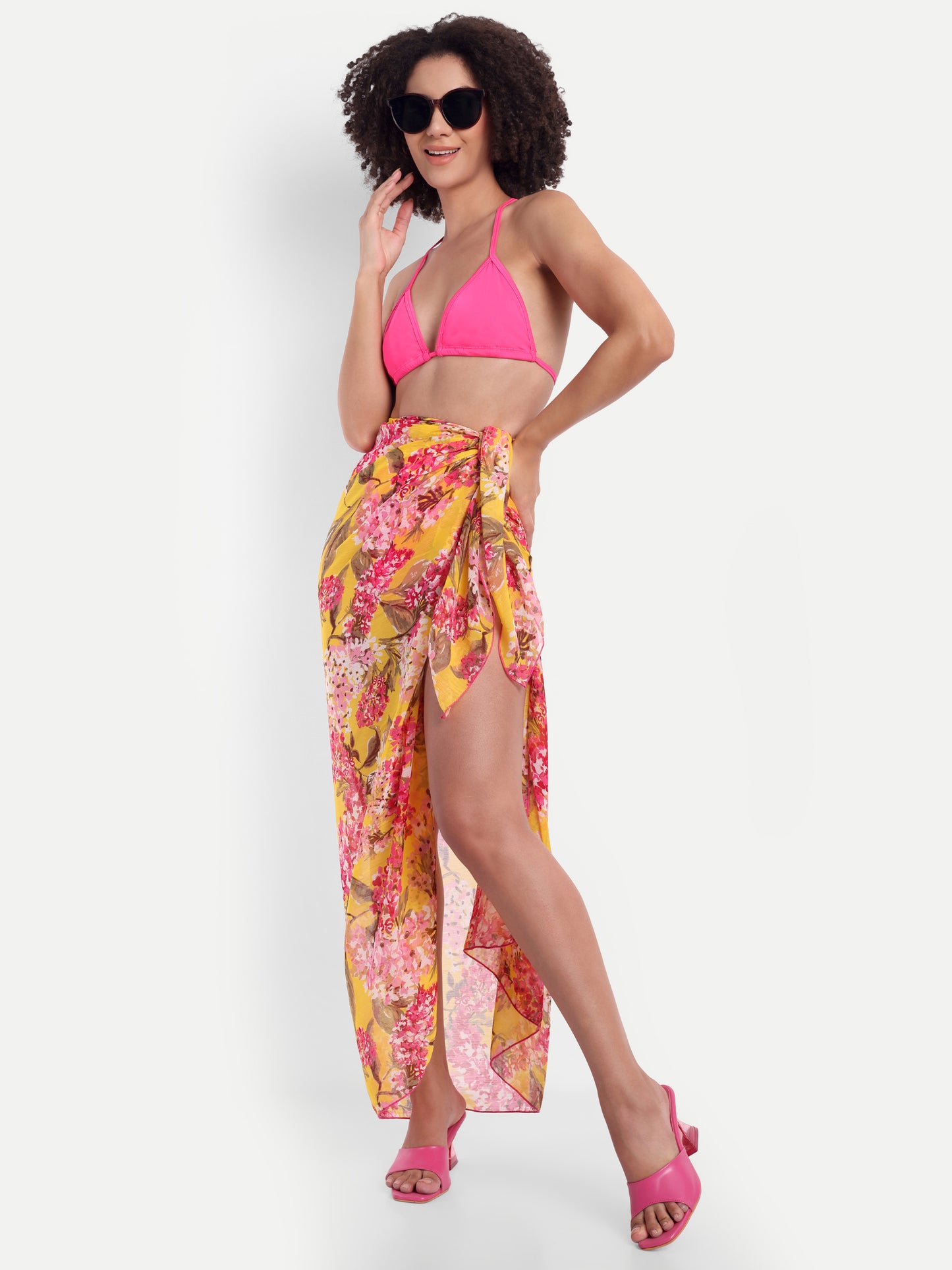 EMILY TIE UP BIKINI IN LOLLIPOP WITH SARONG