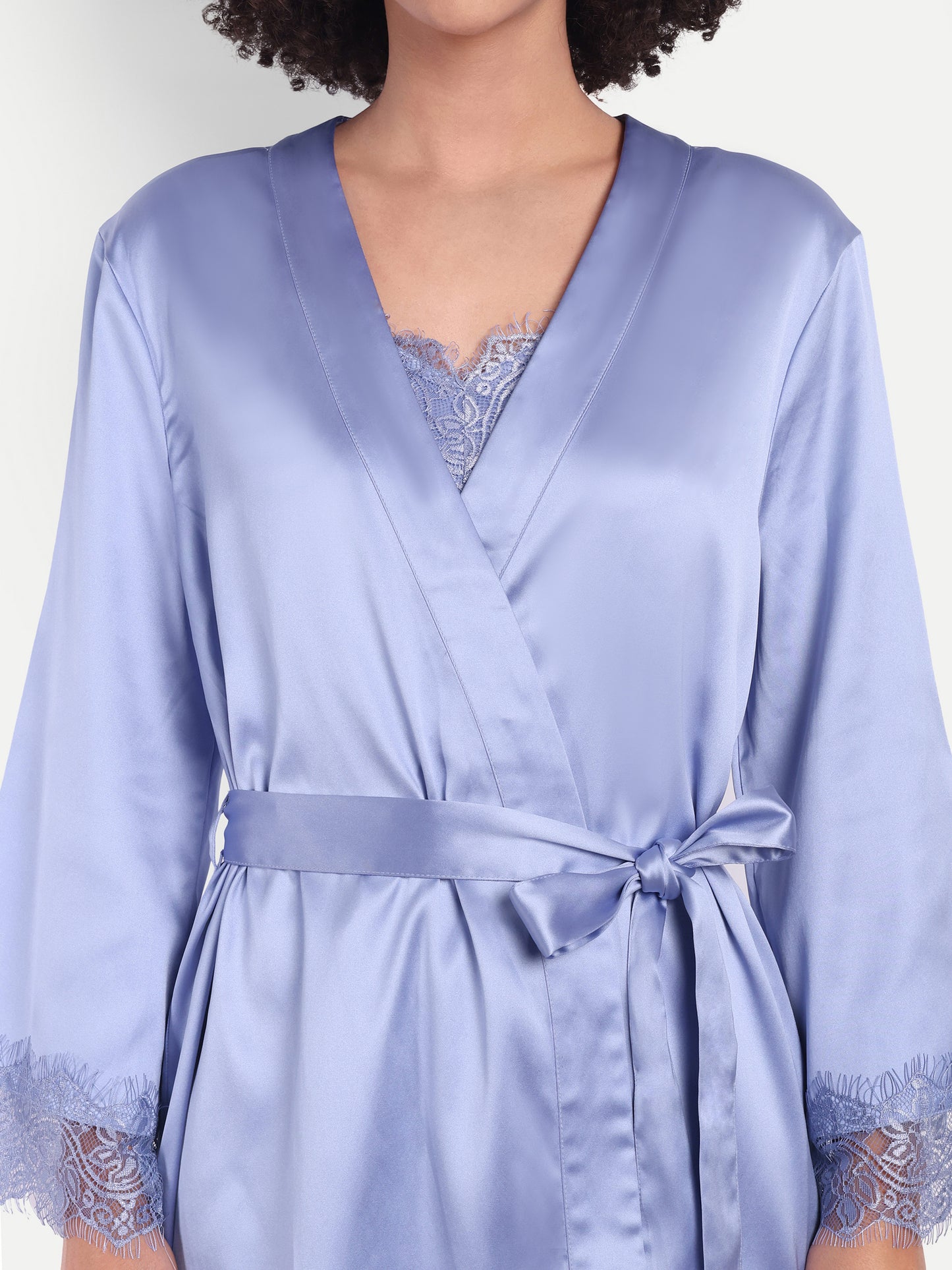 Verse Kimono-Dress Sleep Set in periwinkle