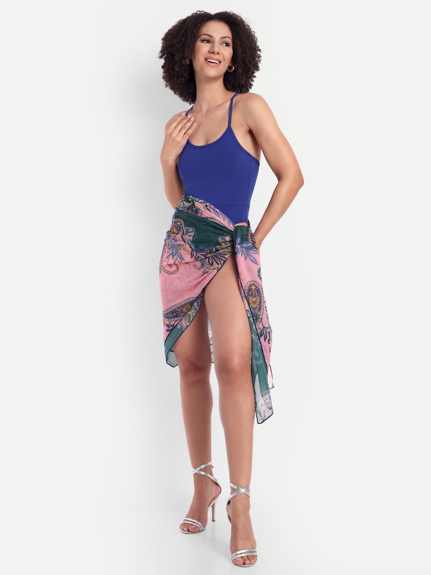 Thea Swimsuit in Lapis Blue with Sarong