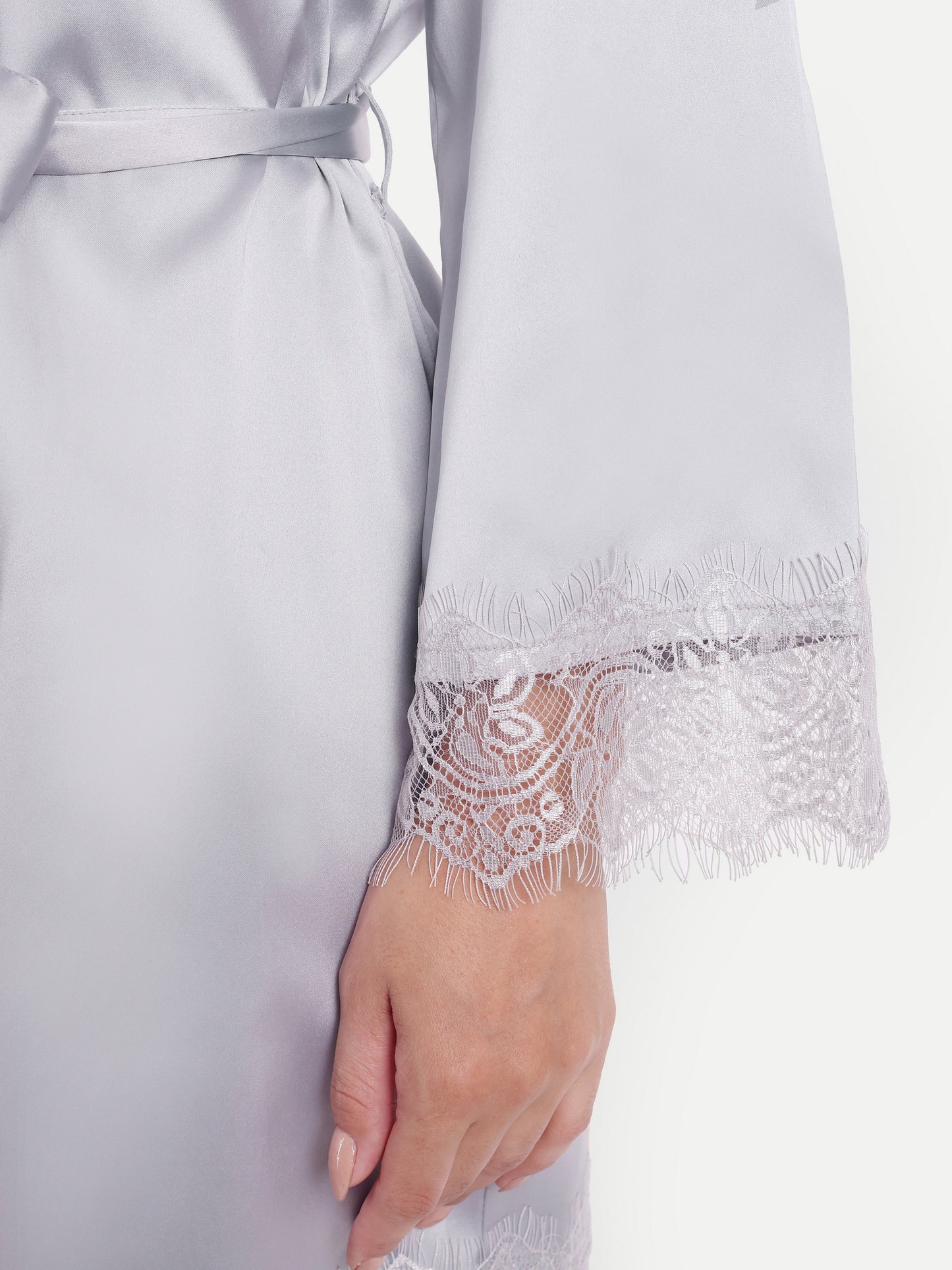 Verse Kimono-Dress Sleep Set in silver