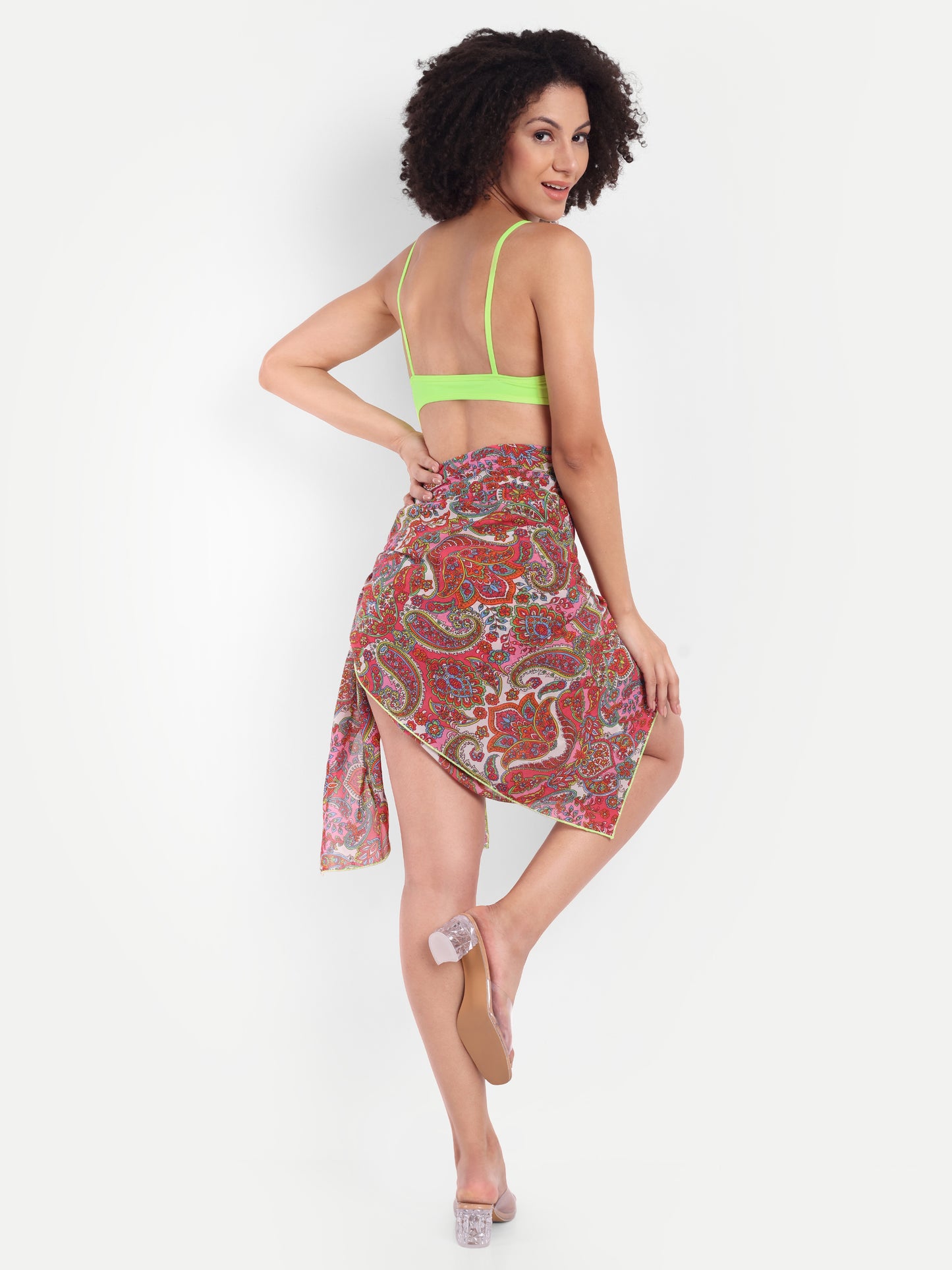 CINDY LIME SWIMSUIT WITH SARONG