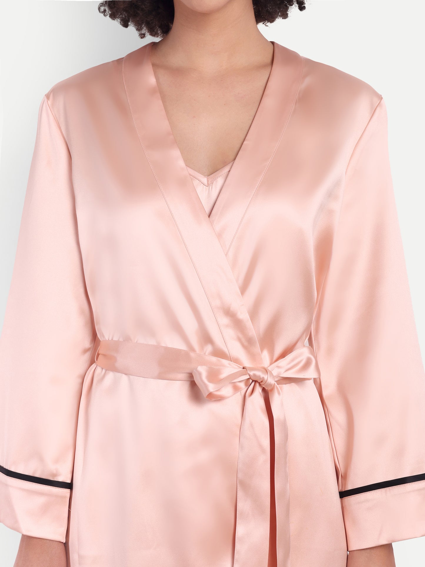 Sonnet Kimono-Dress Sleep Set in peach