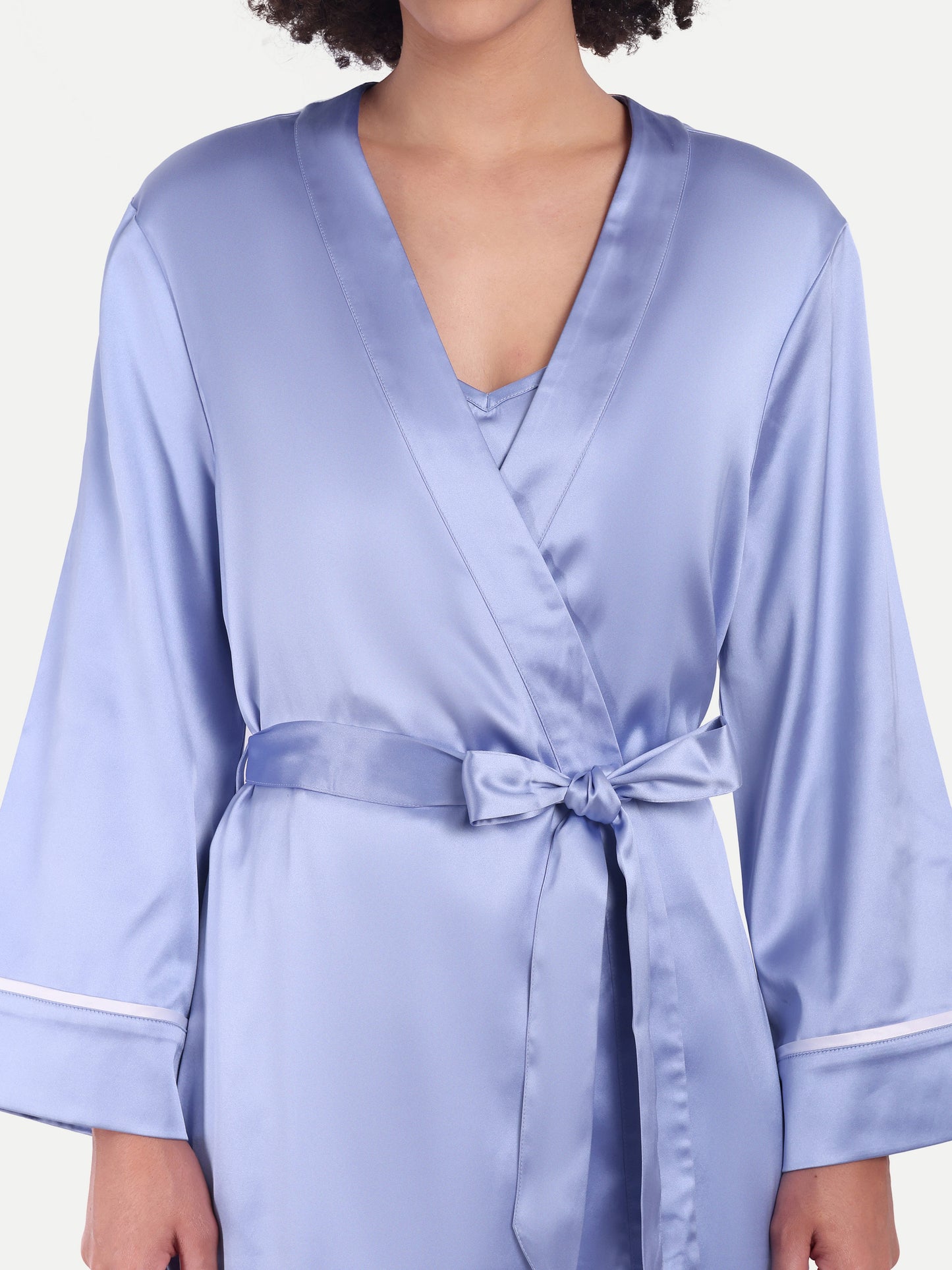 Sonnet Kimono-Dress Sleep Set in periwinkle