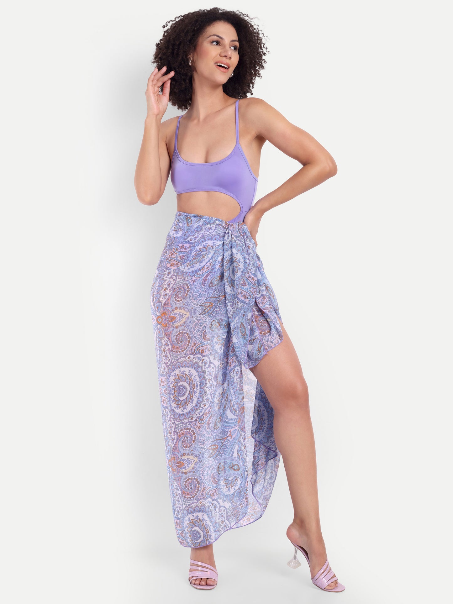 CINDY LILAC SWIMSUIT WITH SARONG