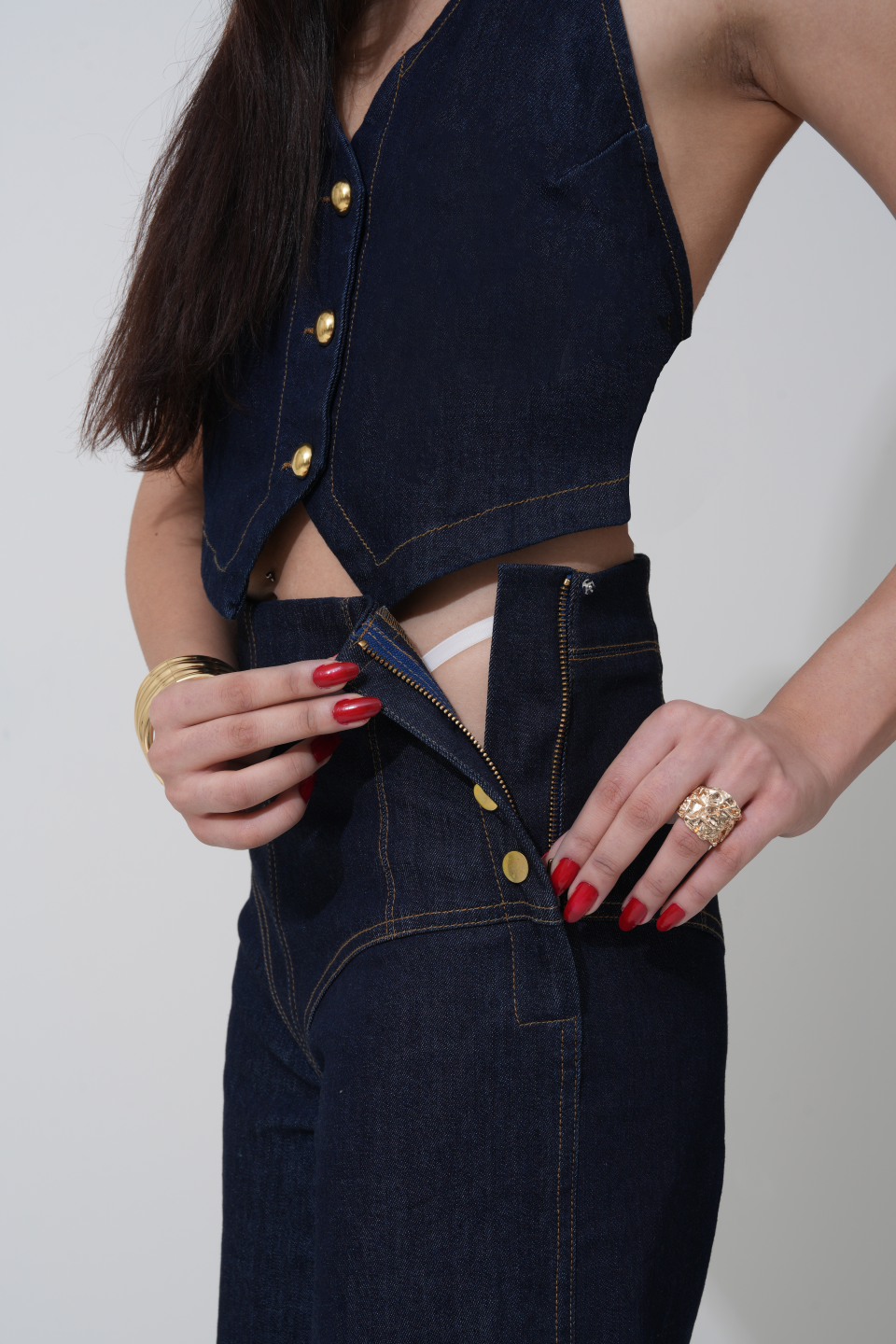 JESS CORSET DENIM TROUSERS
