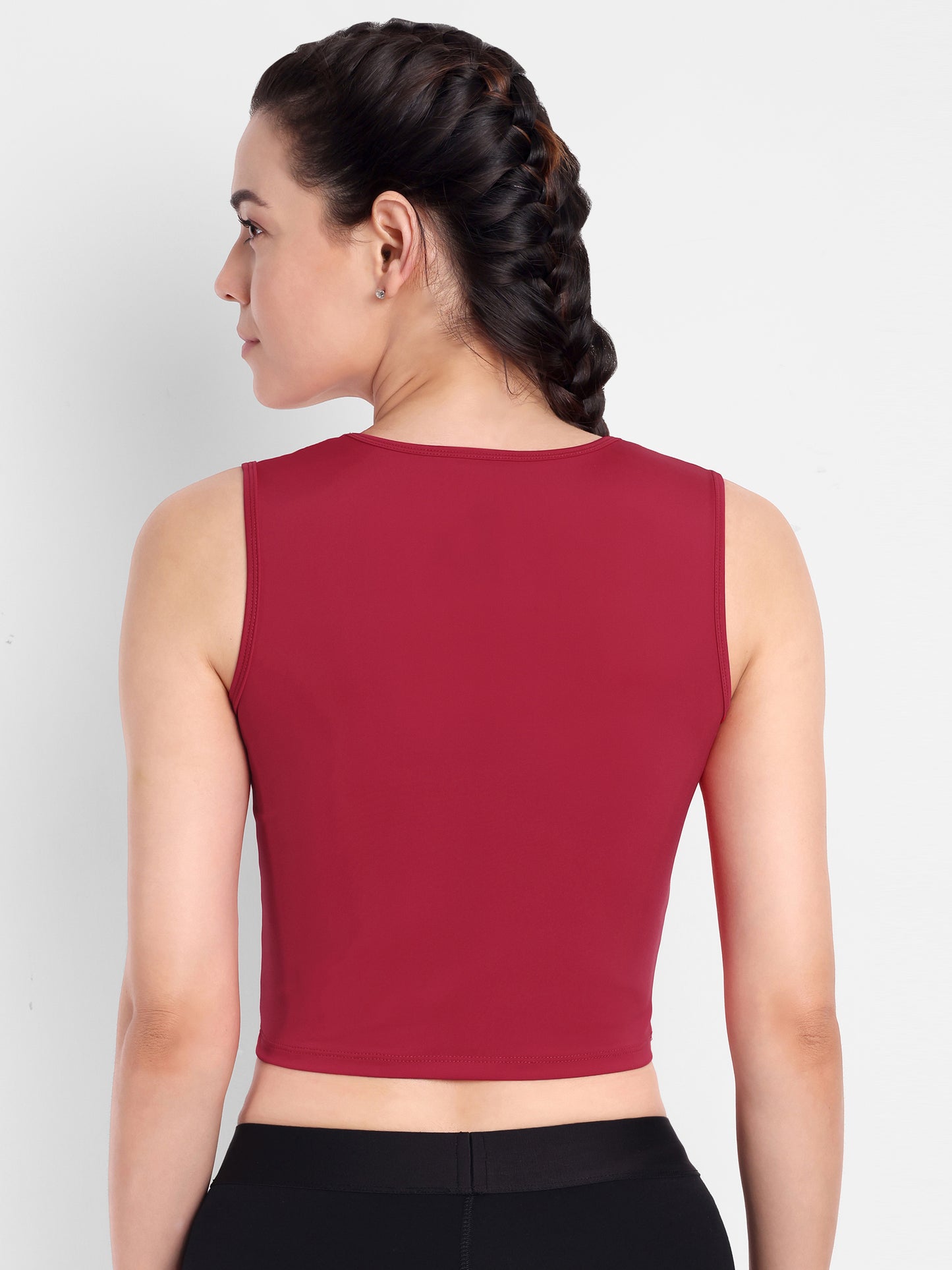 FLEUR CROP TOP IN SCARLET RED
