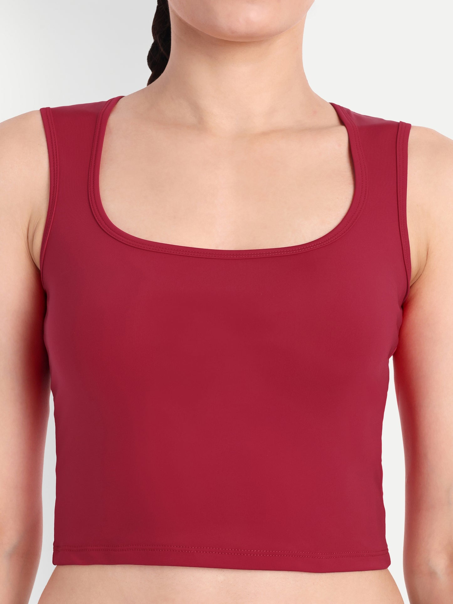 FLEUR CROP TOP IN SCARLET RED