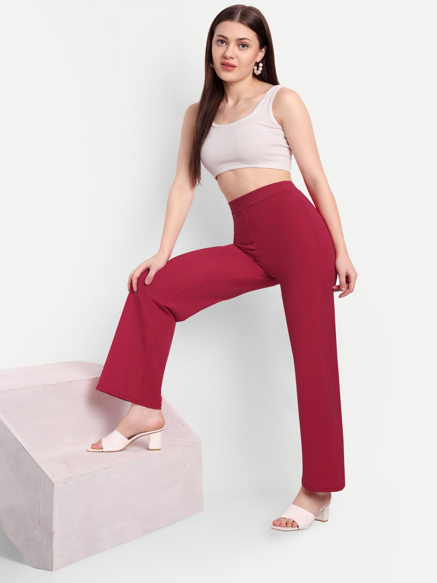 JULIA FLARED PANTS IN SCARLET RED