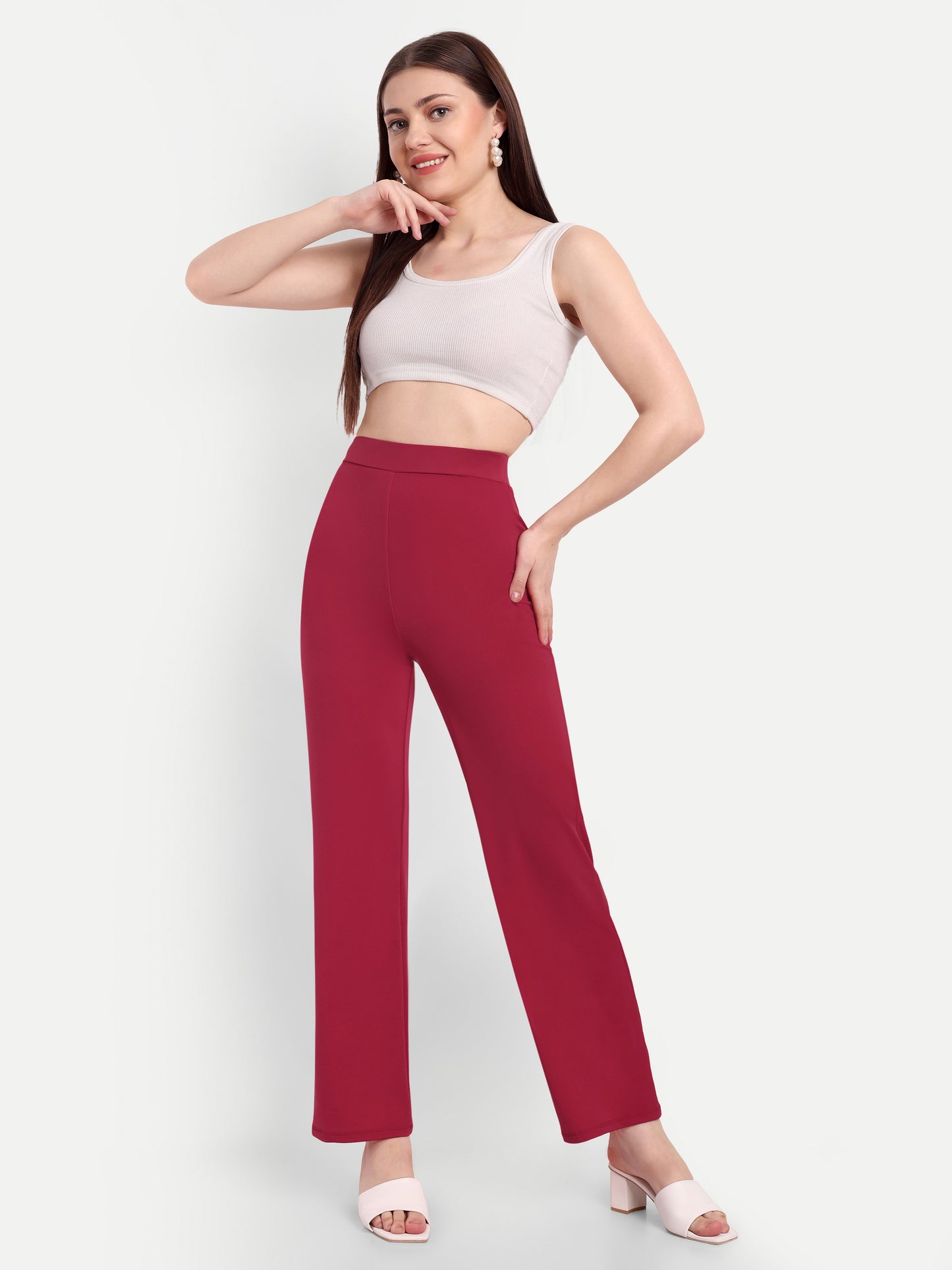 JULIA FLARED PANTS IN SCARLET RED