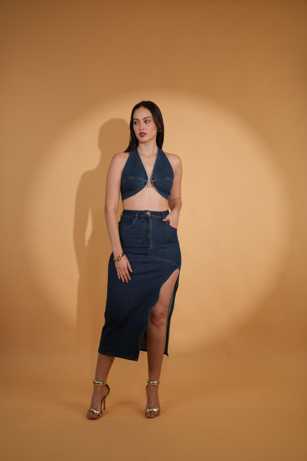 Lexi Denim Halter Neck Bralette