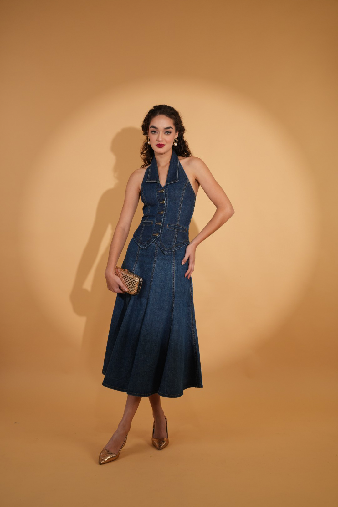 MADISON DENIM FLARED SKIRT