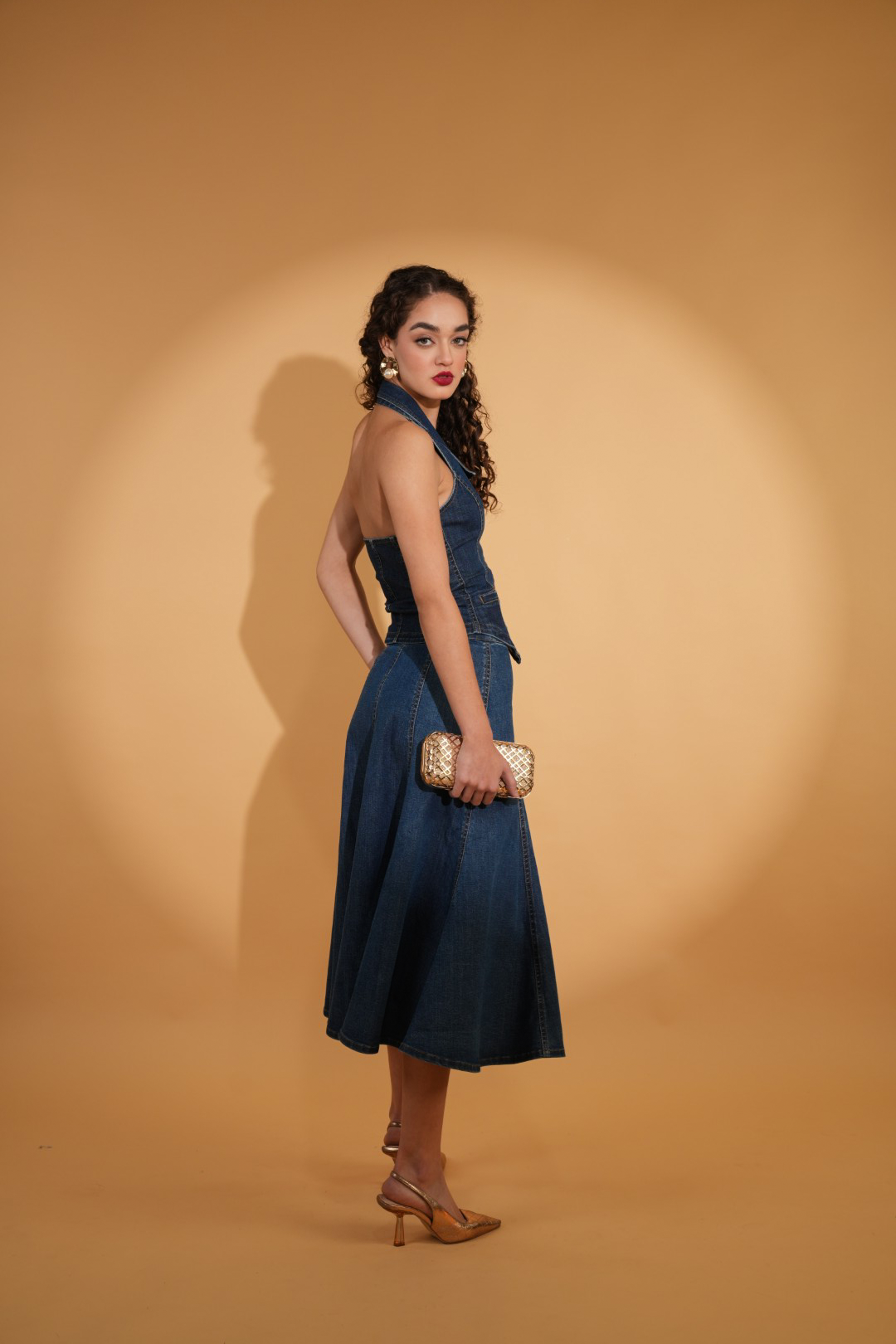 MADISON DENIM FLARED SKIRT