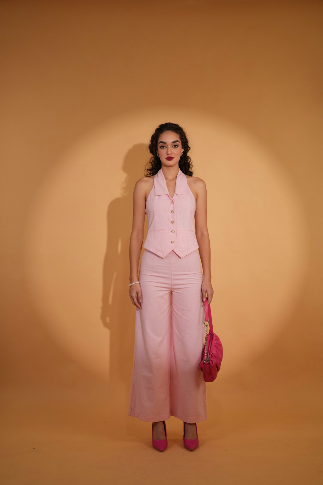 Candy cece Linen Co-ord Set in pink