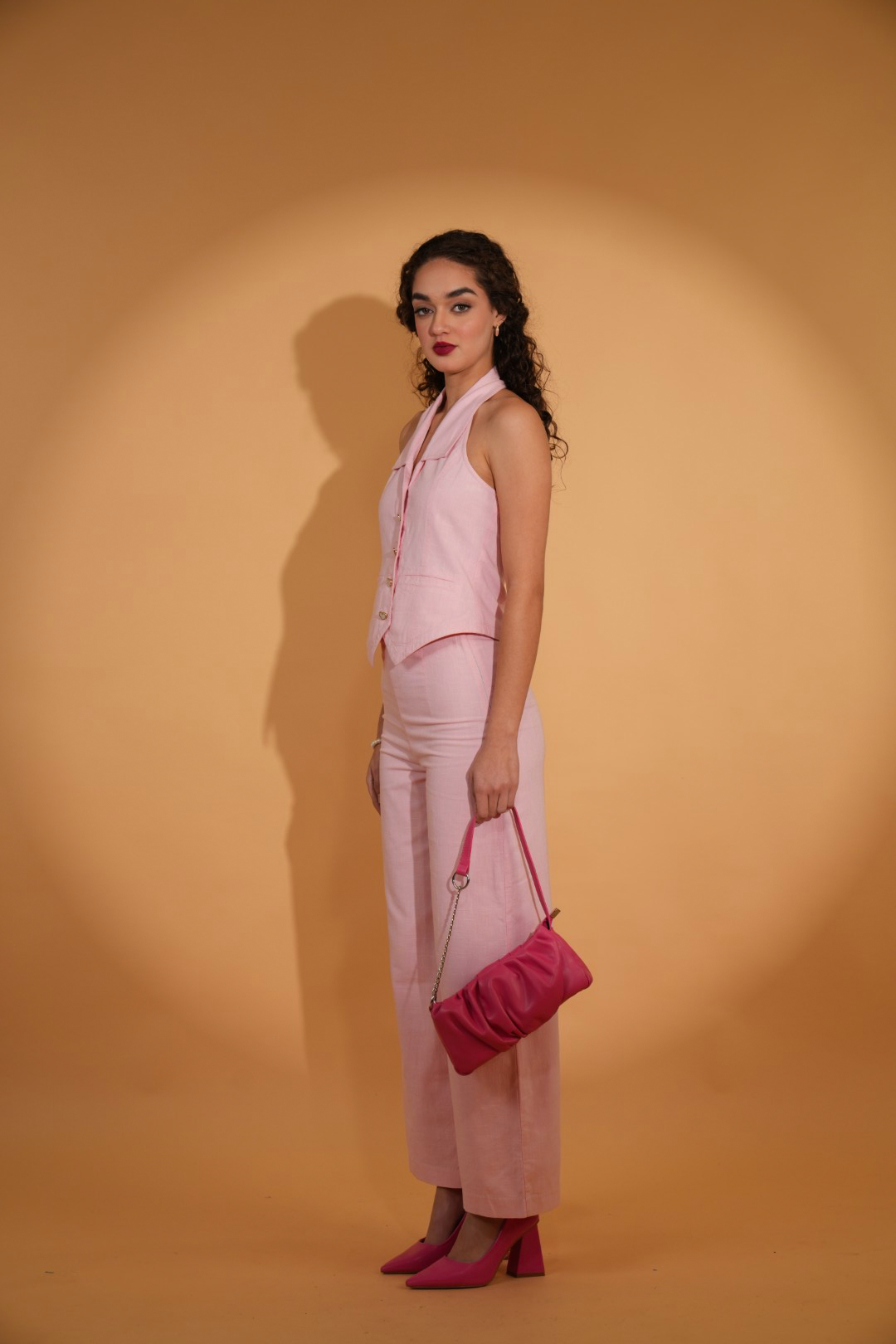 Candy cece Linen Co-ord Set in pink
