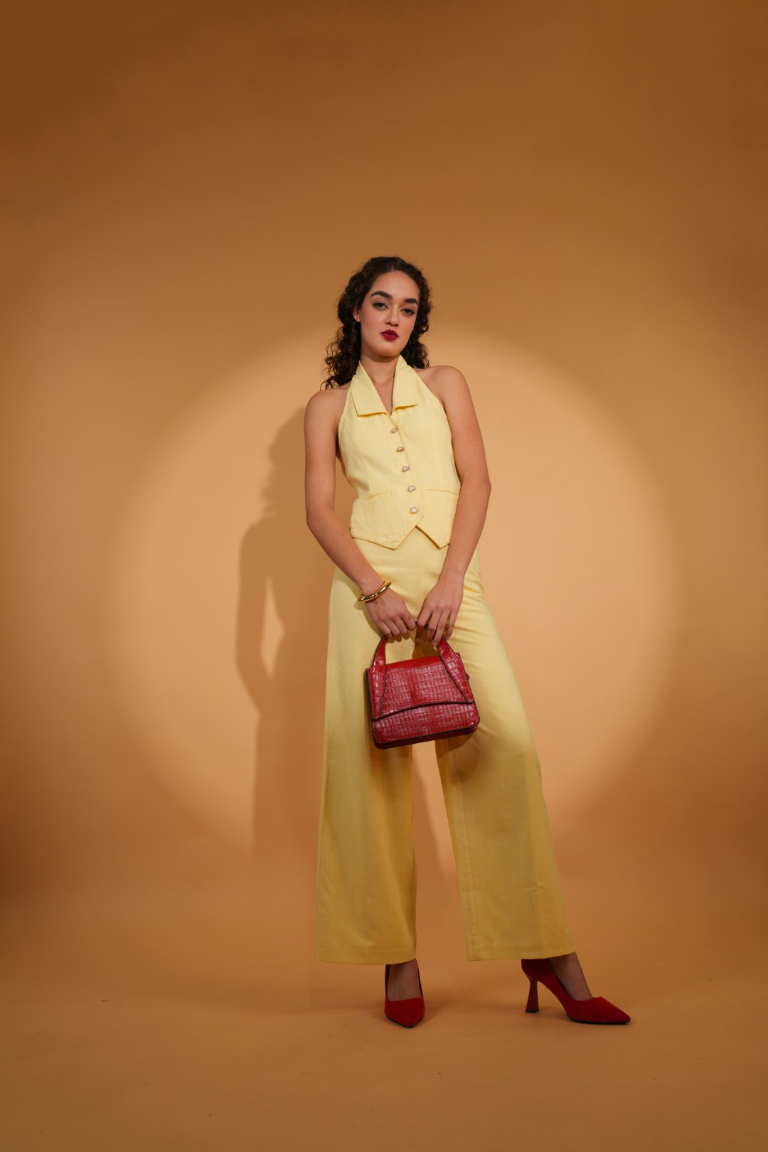 Butter cece Linen Co-ord Set in yellow