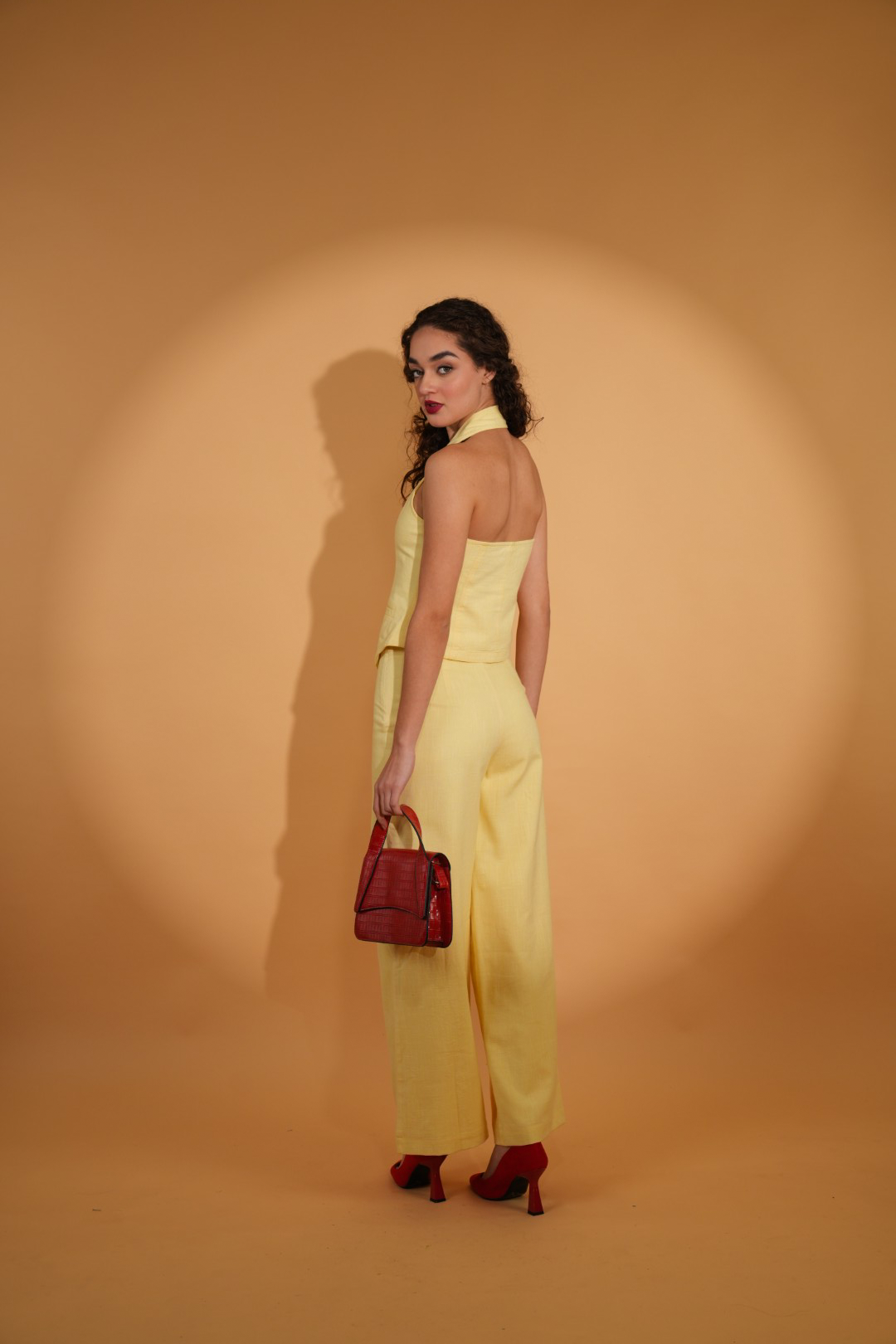 Butter cece Linen Co-ord Set in yellow