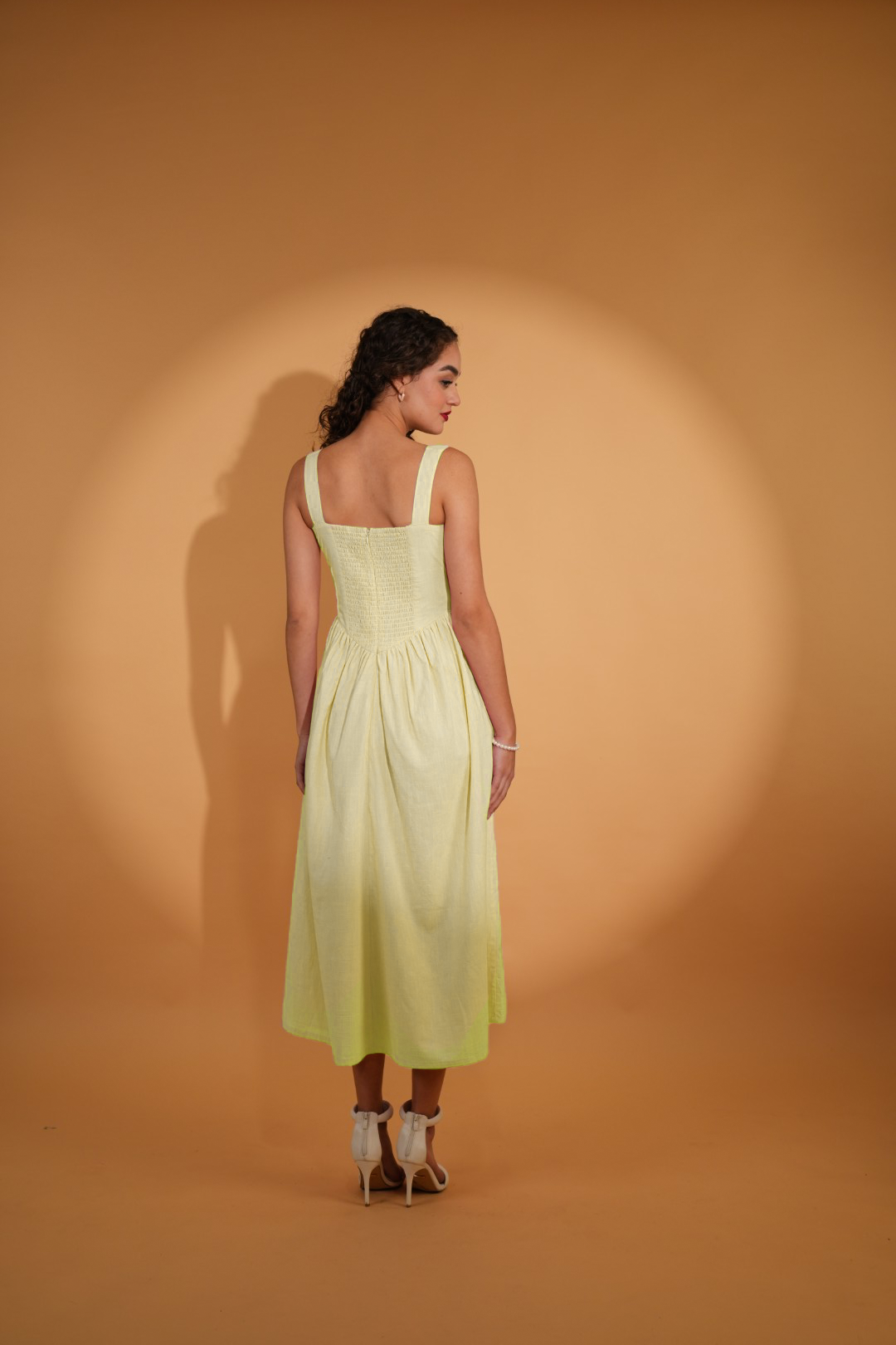 Vanessa Corset Style Dress in Butter Yellow