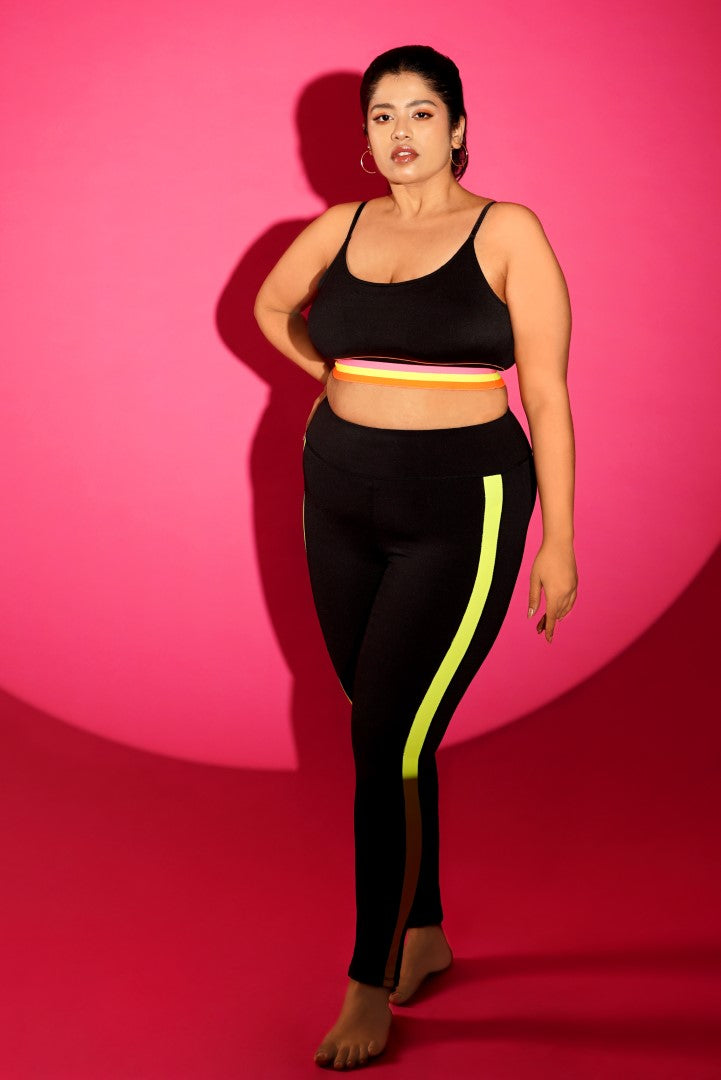 CAMILLE POP SPORTS BRA IN BLACK