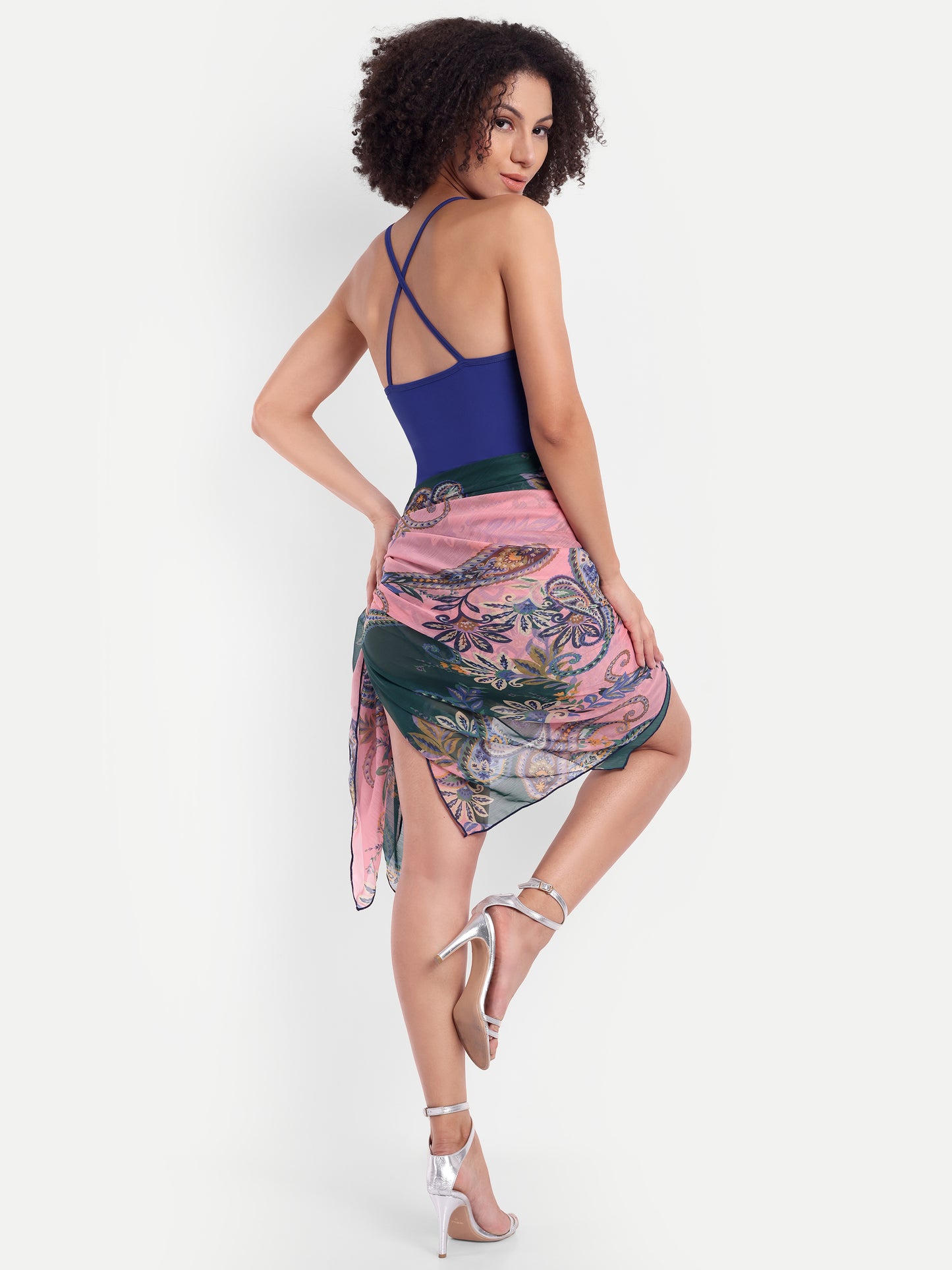 Thea Swimsuit in Lapis Blue with Sarong