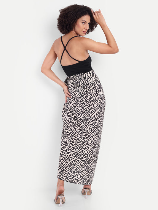 Thea Swimsuit in Black with Sarong