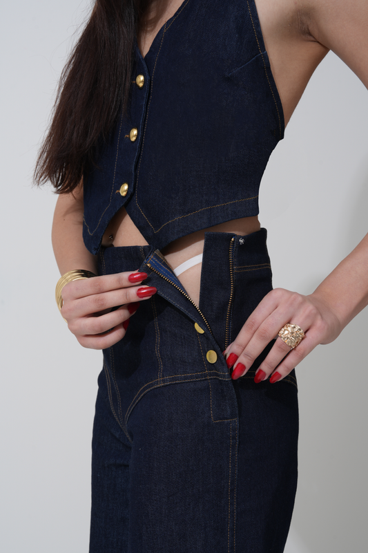 JESS CORSET DENIM TROUSERS