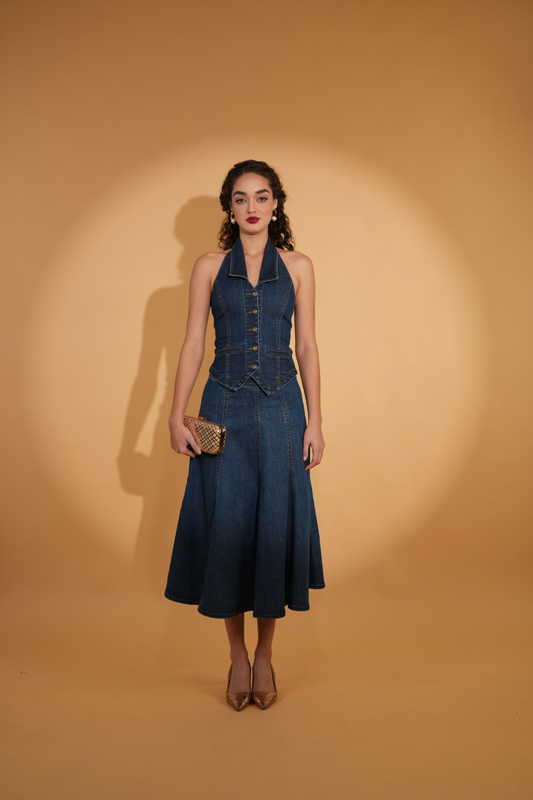 MADISON DENIM FLARED SKIRT