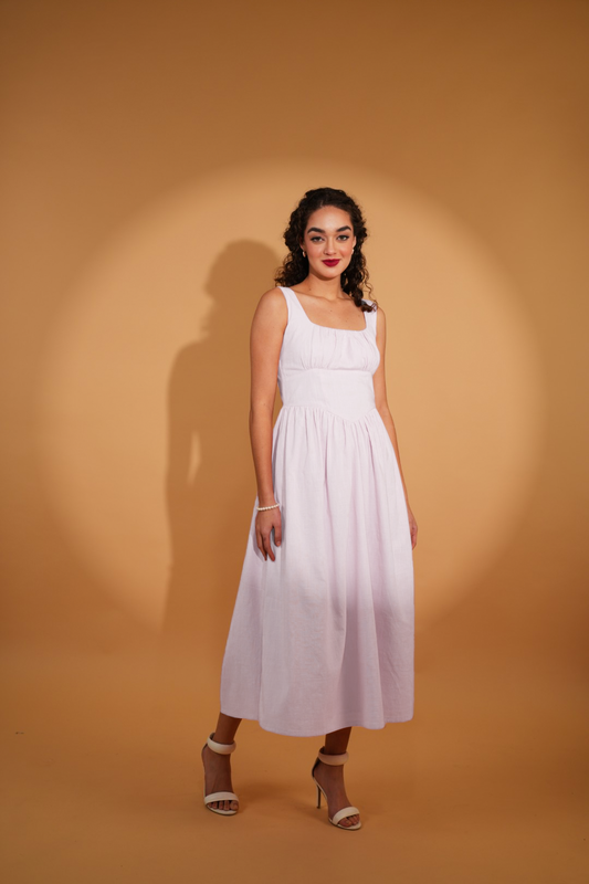 Vanessa Corset Style Dress in Pure Breeze