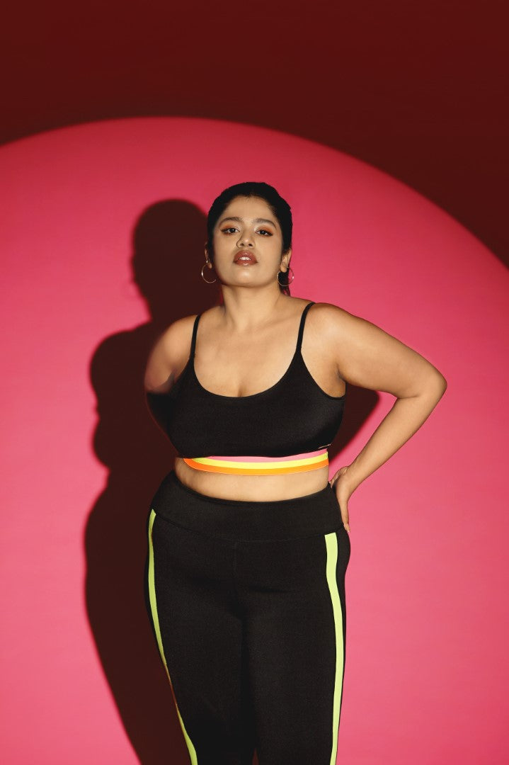 CAMILLE POP SPORTS BRA IN BLACK